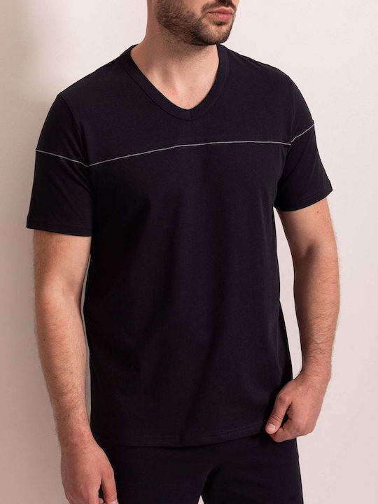 Sofiaman Summer Men's Cotton Pyjamas Navy Blue