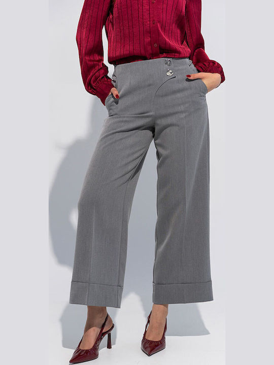 Maggy Damen-Hose in Palazzo Passform Grau