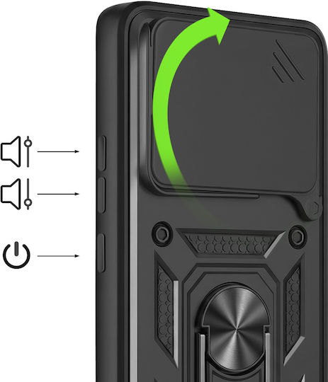 Mayaxess Ring Case Redmi Note 15 4g Sliding Camera Cover Black