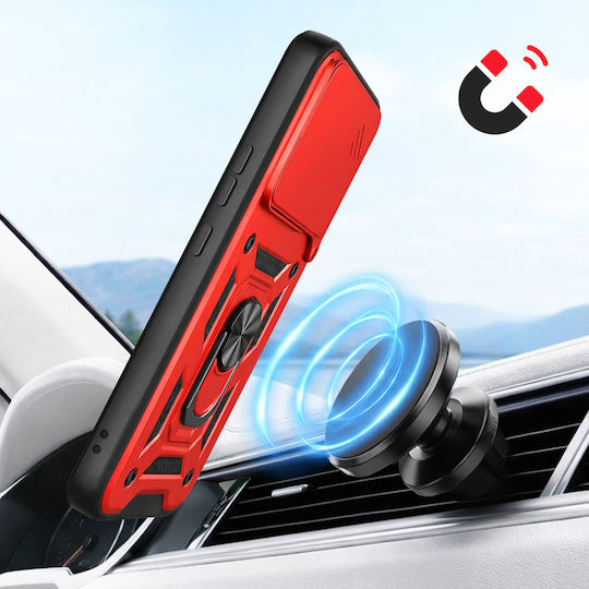 Mayaxess Ring Case Redmi Note 15 4g Sliding Camera Cover Red