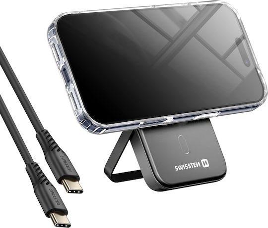Swissten Magsafe Iphone 17 Pro Max Pack Dual-material Case 5000 Mah Powerbank Transparent
