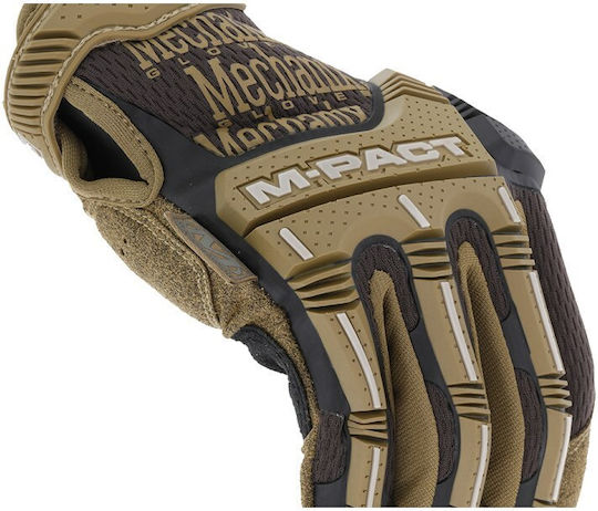 Mechanix Wear M Pact Brown MD Gloves for Work Brown Synthetic Leather 1pcs