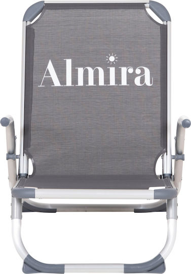 HomeMarkt Aluminium Beach Chair High Back Gray