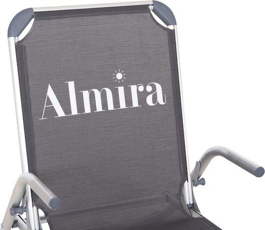 HomeMarkt Aluminium Beach Chair High Back Gray