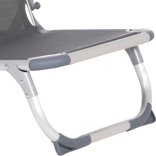 HomeMarkt Aluminium Beach Chair High Back Gray