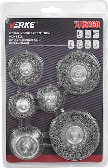 Set Perii De Sârmă Din Oțel Inoxidabil Pentru Burghiu 6 Bucăți V05260 Verke