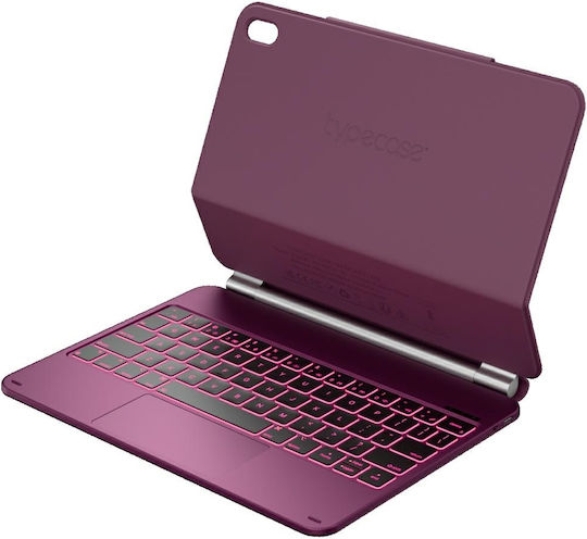 Typecase Edge Флип Капак с Клавиатура на Английски Език САЩ Бордо (Ipad 11" (a16) 2025 / Ipad 10.9" 2022)