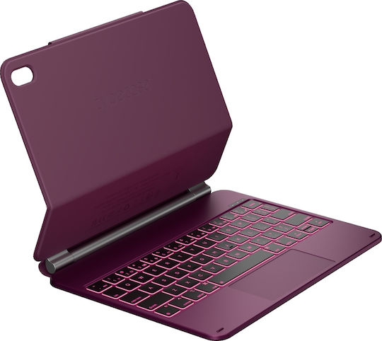 Typecase Edge Флип Капак с Клавиатура на Английски Език САЩ Бордо (Ipad 11" (a16) 2025 / Ipad 10.9" 2022)