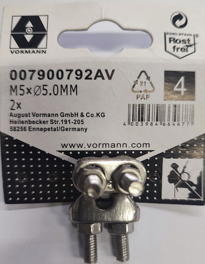 Clema De Cablu Din Oțel Inoxidabil Vrn 5mm M5 2 Bucăți
