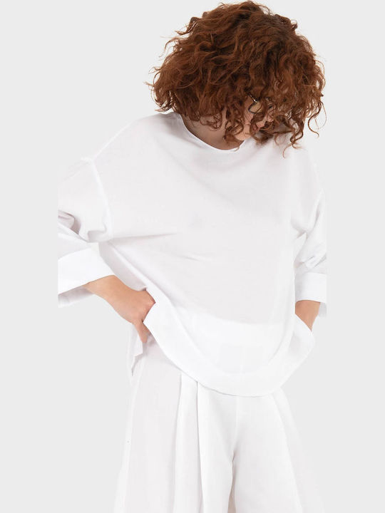 Γυναικεία Μπλούζα Μακρυμάνικη White