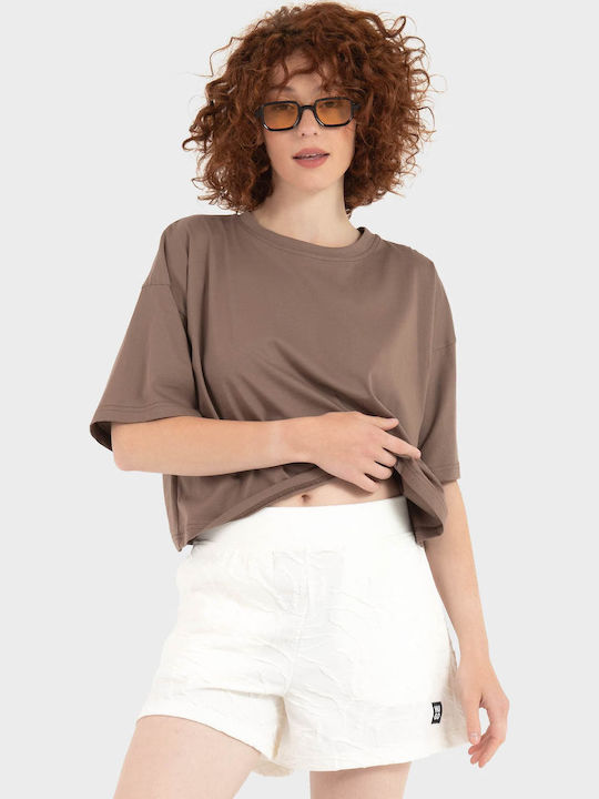 Γυναικείο Crop T-shirt Brown