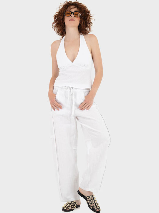 Γυναικεία Μπλούζα Βαμβακερή White
