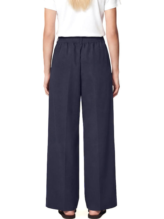 Save The Duck Women's High Rise Pantaloons with Rubber Band Blue