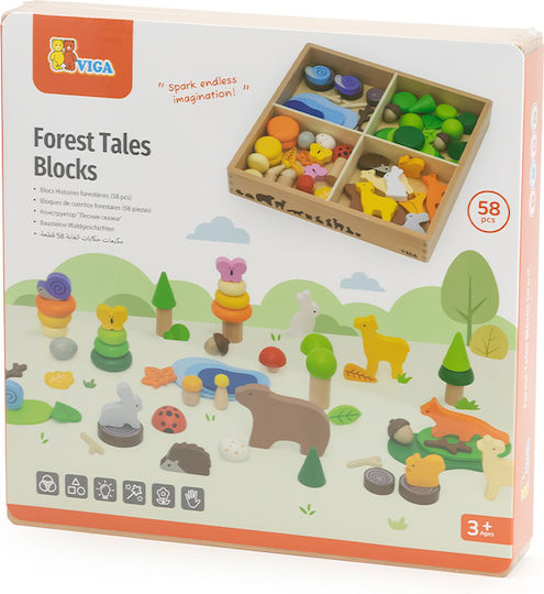 Viga Toys Παιχνίδι Κατασκευών Ξύλινo για Παιδιά 3+ Ετών