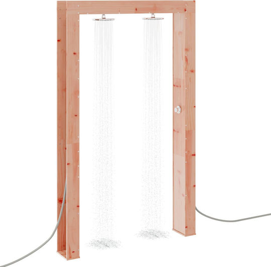 vidaXL Pool Shower from Natural Wood 226x137x23cm Brown