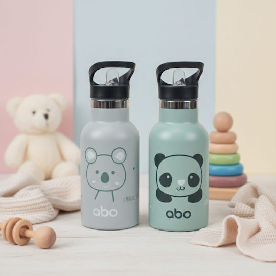 abo Kids Water Bottle Thermos Stainless Steel Gray 350ml