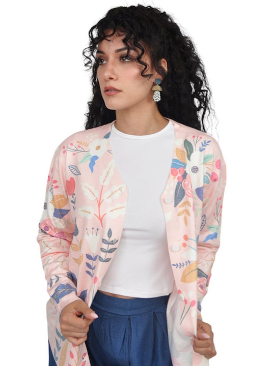 Women's Cardigan with Buttons Peach
