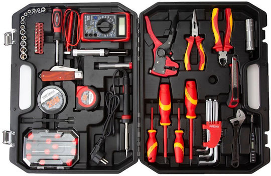 Kraft & Dele Tool Case with 68 Electrician's Tools