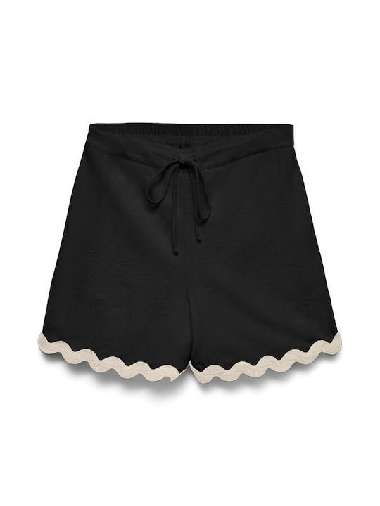 Damen Leinen Shorts Schwarz Birch