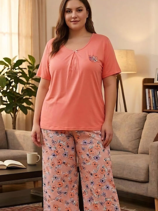 Asel Summer Women's Pajama Set Coral