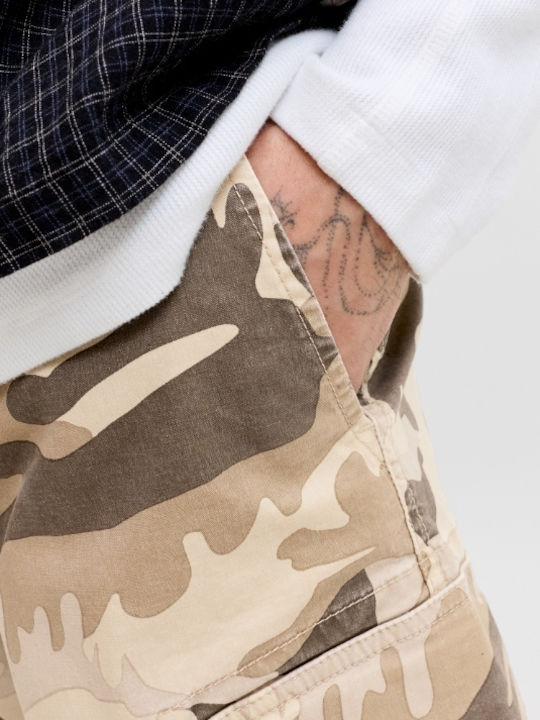 Herren Shorts Cargo Beige
