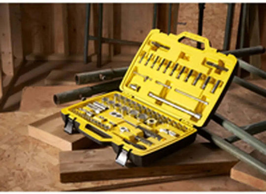 Stanley Set de chei tubulare și clichet 1\4" & 1\2" 38buc