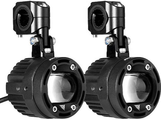 Motowolf Προβολάκια Μοτοσυκλέτας Led 70w 6000k-3000k Mdl5006 Διακόπτη Μαύρο