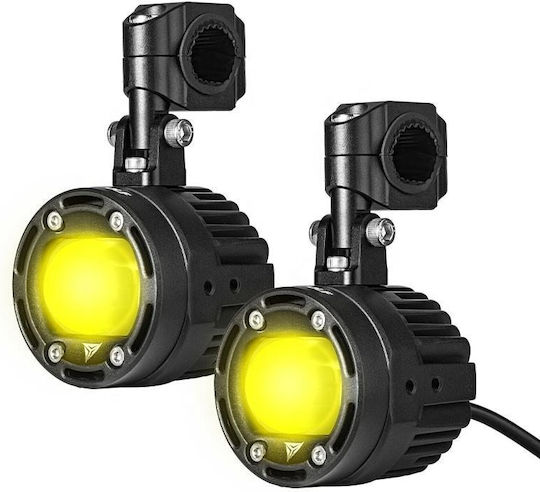 Motowolf Προβολάκια Μοτοσυκλέτας Led 70w 6000k-3000k Mdl5006 Διακόπτη Μαύρο