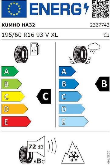 Kumho HA-32 TL 195/60R16 93V XL Anvelopă 4 Anotimpuri pentru Autoturism de Pasageri