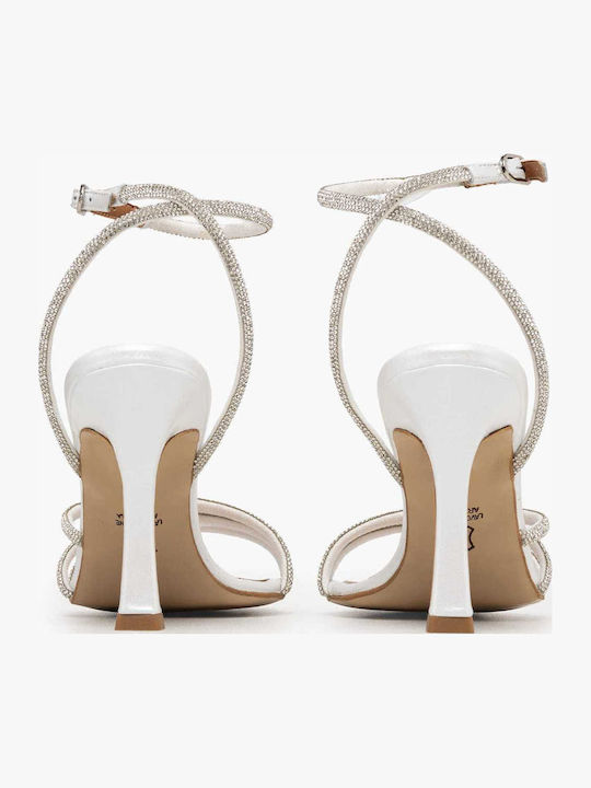 Damen Sandalen Aus Leder Weiß