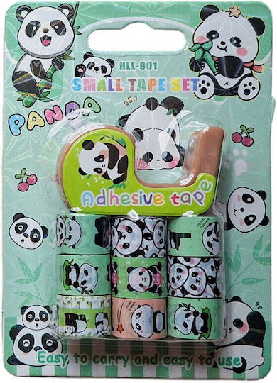 Set Washi Tape Panda Cutting Base & Adhesive Tapes 2 Colors 1 Piece
