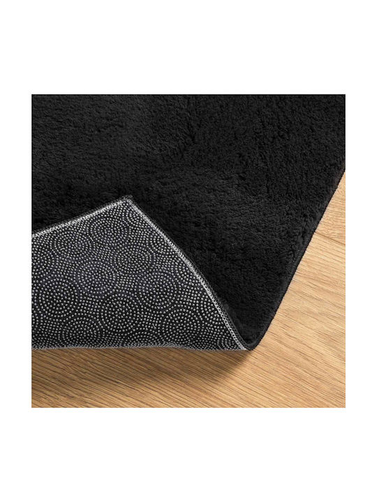 vidaXL Teppich Wohnzimmer Rutschfest 400x80cm Schwarz