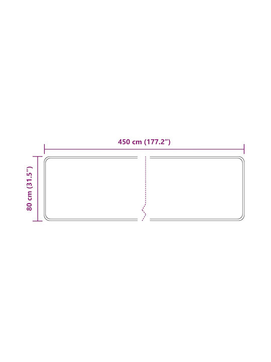 vidaXL Marsa Rutschfestes Wohnzimmer Teppich Rechteckig Mehrfarbig 80x450cm