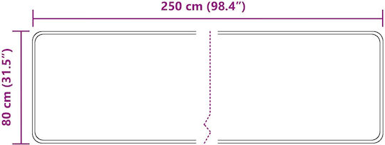 vidaXL Marsa Неплъзгащ Се Килим Пътека Бял 80x250см