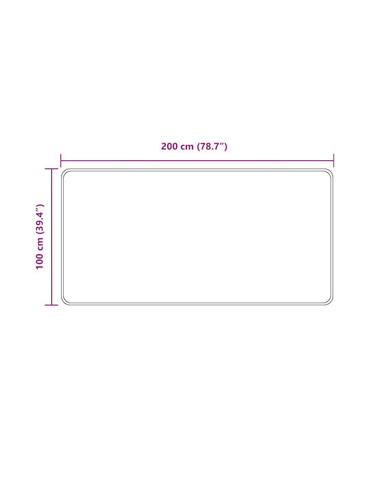 vidaXL Marsa Rutschfest Wohnzimmer Teppich Rechteckig Grau 100x200cm