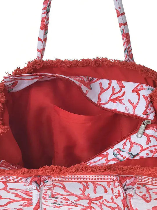 Ble Resort Collection Fabric Red Beach Bag