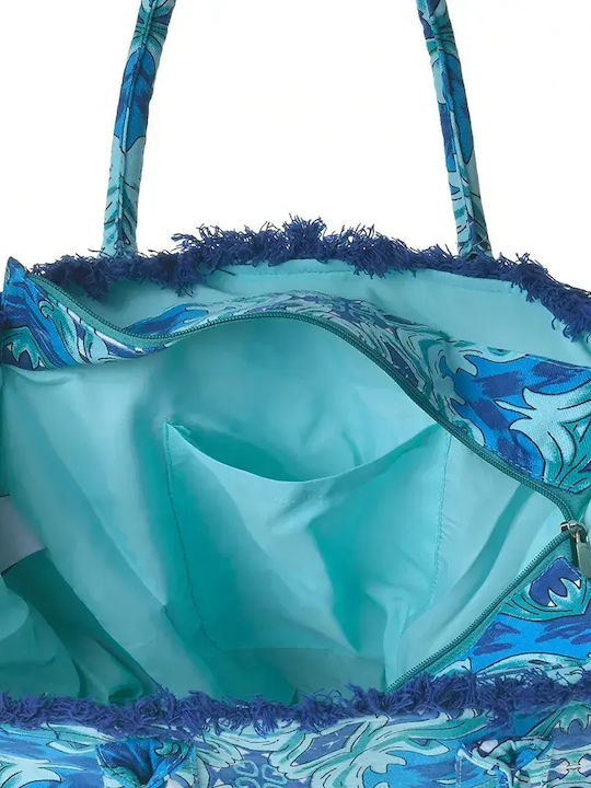 Ble Resort Collection Stoff Strandtasche Blau