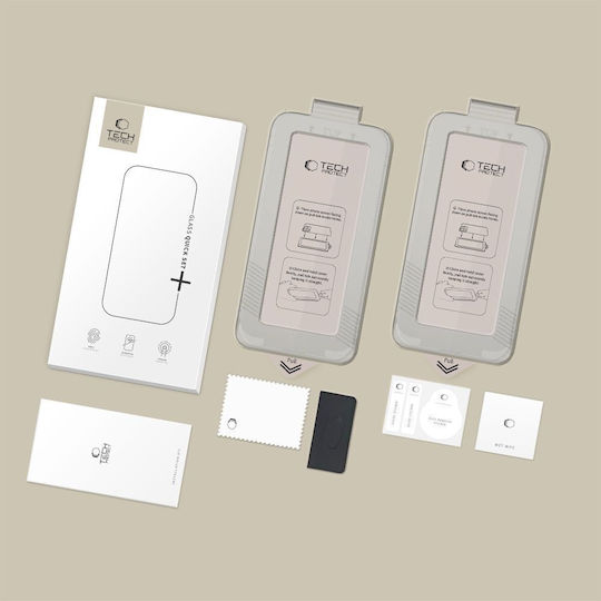 Set 2 Tech-Protect Quick Set Plus Folii Protectie Ecran Tempered Glass Kit Instalare Inclus Compatibil Samsung Galaxy S26 Ultra Negru