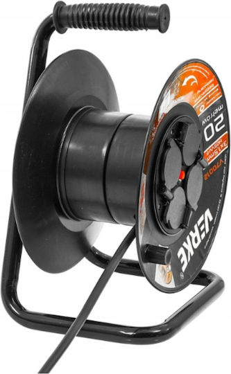 Verke Cablu de prelungire cu role 4 locuri cu lungimea de 20m Diametru 3 x 1.5mm² Cupru