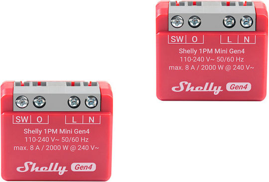 Shelly Smart Switch Wi-Fi, Bluetooth, ZigBee & RF 10A με Τηλεχειριστήριο 2τμχ