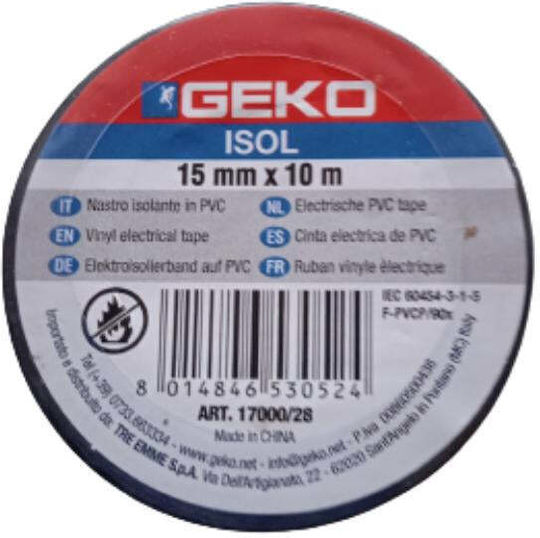Geko Insulation Tape 15mm x 10m Black