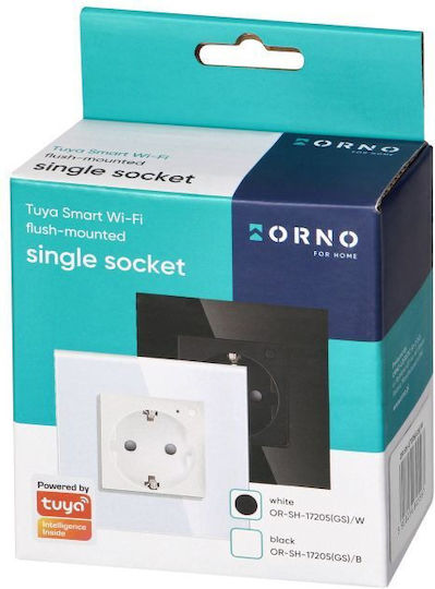 Orno Single Mortice Πρίζα Ρεύματος Wi-Fi Albă 1buc