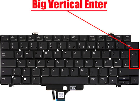 German Laptop Keyboard Dell Latitude 7420 7430 7520 7530 0nt58m Nt58m Mv4x8 0d41ww 0tm1d7 Tm1d7 Mf1dr 0mf1dr Njgwk De No Frame Backlit Black Code 40702denofrbl