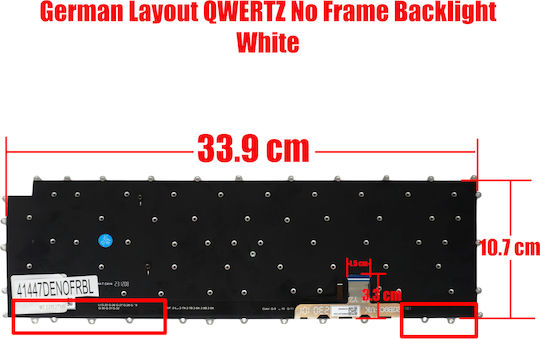 German Laptop Keyboard LG Gram 17z90r 17z90r-g 17z90r-ga5hk 17z90r-k 17z90r-k.aa79a1 17z90r-k.aab8u1 17z90r-k.ads9u1 No Frame Backlit White Cod.41447denofrbl
