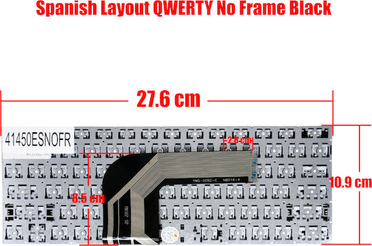 Испанска Клавиатура За Лаптоп Spanish Laptop Keyboard Chuwi Herobook Pro Teclast F7 Plus F7s Mb3181004 Pride-k3892 Xs-hs105 Yms-0177 Yms-0177-b Yms-0092-c Es Без Рамка Черна Код 41450esnofr