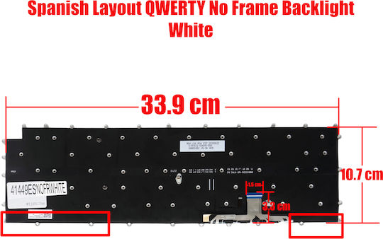 Spanish Laptop Keyboard for LG Gram 17z90p 17z90pe 17z90p-g 17z90p-k 17z90p-n 17z95p 17z90r AEW74230312 831-00890-00a 831-00889-00a ES No Frame Backlit White Code 41449esnofrwhite