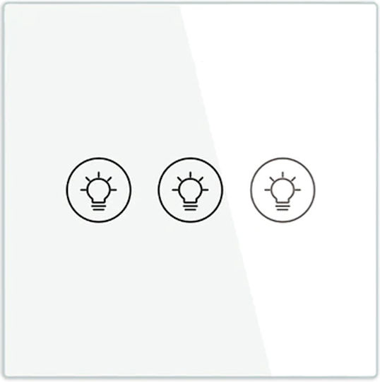 Smart Χωνευτός Διακόπτης Dimmer χωρίς Πλαίσιο Κλασικός Μπουτόν σε Λευκό Χρώμα