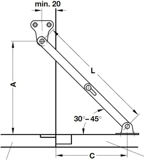 Hinged Door Scissors 200mm Häfele