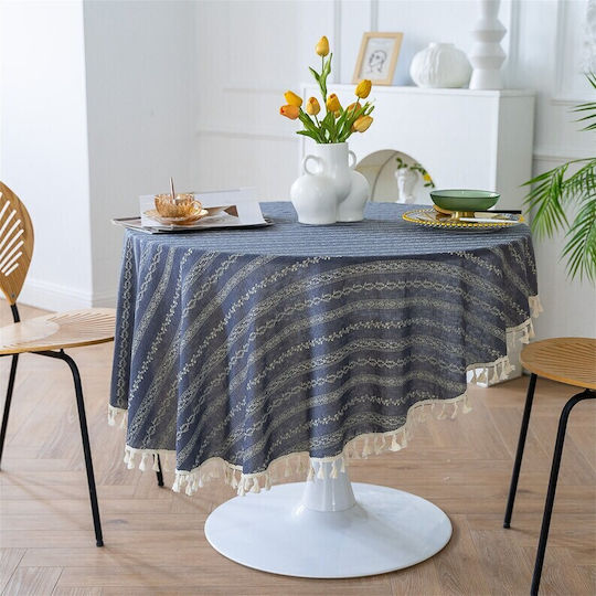FRIPIA FRIPIA Tischdecke Rotunde Baumwolle Dunkelblau 140cm