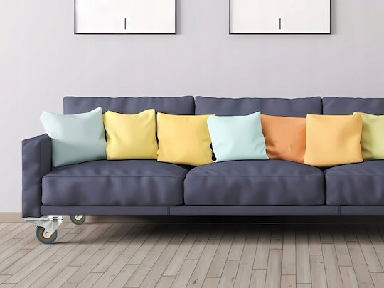 Set 4 Roți Rotative Placă Zola 75 X 20 Mm Cărucioare Mobilier 360° Rotire Silentioase Cauciuc Tehnic Oțel Galvanizat Verde